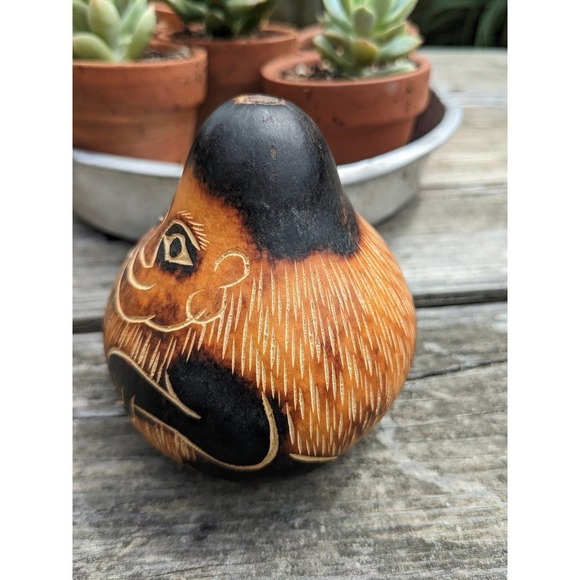 Peruvian Carved Monkey Gourd // Southwestern Rustic Decor - Picture 3 of 9